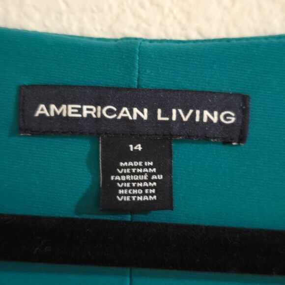"American Living" Elegant Teal Draped Dress, Size 14. - Picture 4 of 12